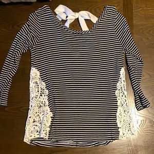 White and black striped shirt